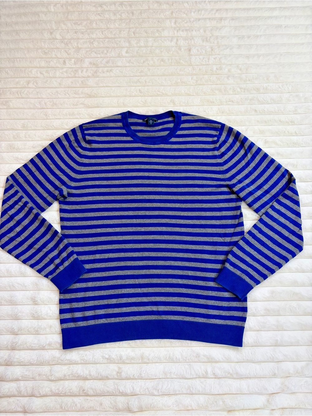 GAP Blue and Gray Striped Crewneck Sweater - Women